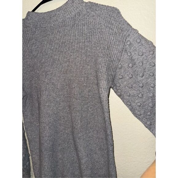 Cece Womens Gray Textured Long Sleeve Round Neck Sweater - Picture 11 of 14